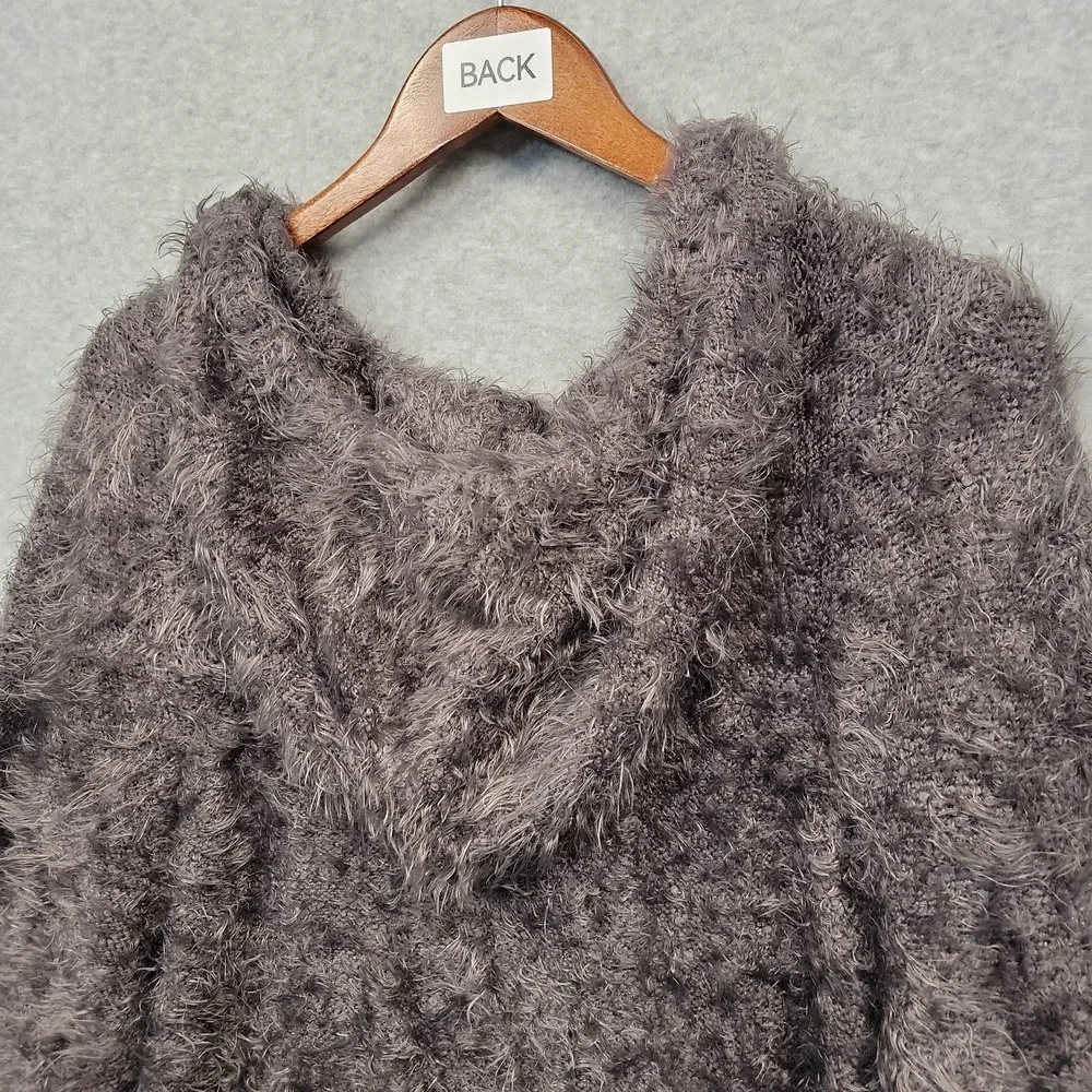 FREE PEOPLE Light As A Feather Gray‎ Hoodie Sweater Oversized Boho Cozy Sz Small